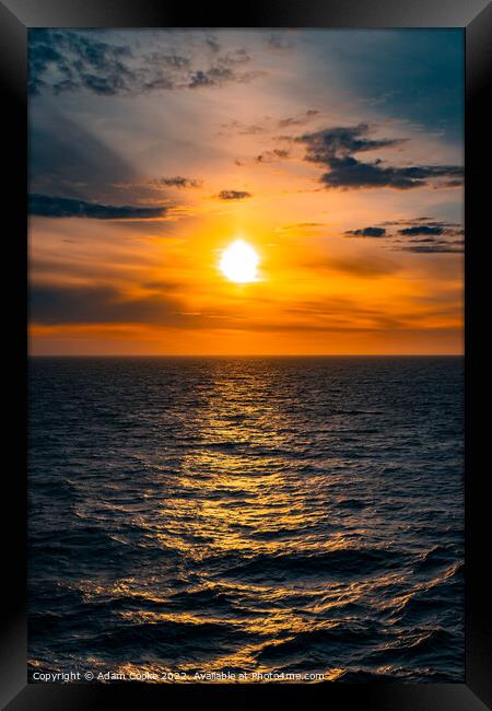 Sunset | North Sea Framed Print by Adam Cooke
