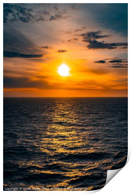 Sunset | North Sea Print by Adam Cooke