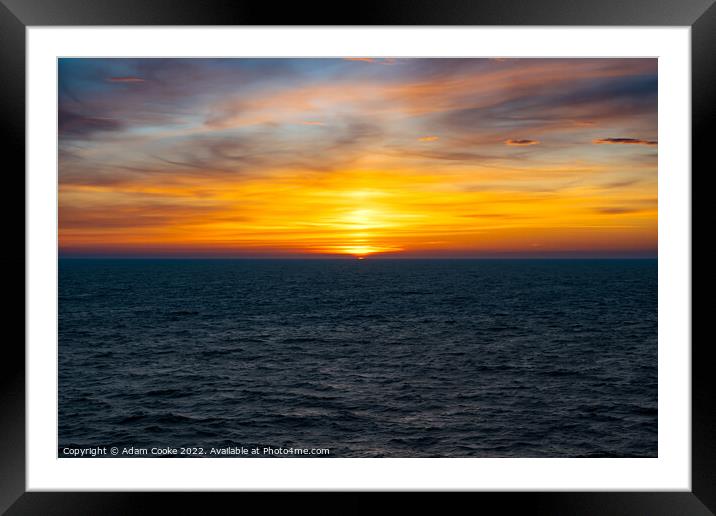 Sunset | North Sea Framed Mounted Print by Adam Cooke