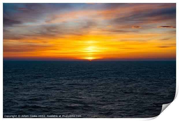 Sunset | North Sea Print by Adam Cooke