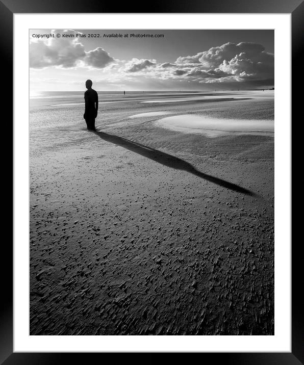 Iron Sentinel at Crosby Beach Sunset Framed Mounted Print by Kevin Elias