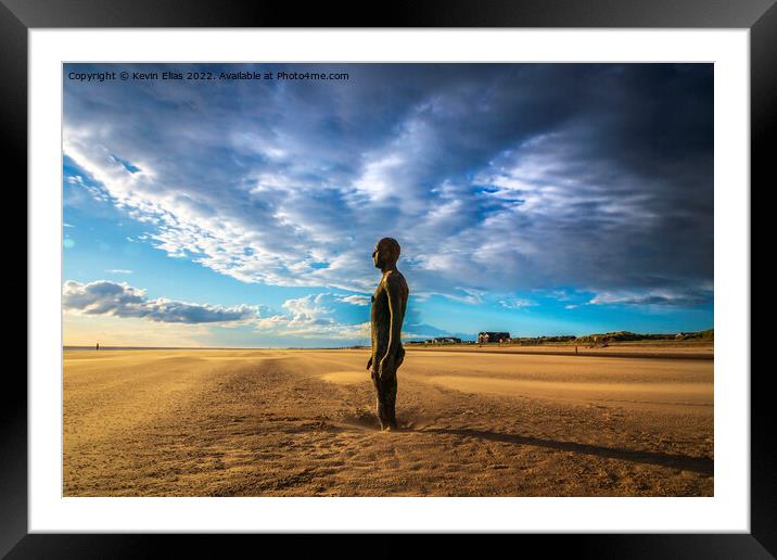 Crosby beach Ironman Framed Mounted Print by Kevin Elias