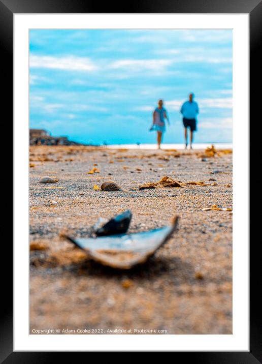 Taking a Stroll | Brancaster Beach | Norfolk Framed Mounted Print by Adam Cooke