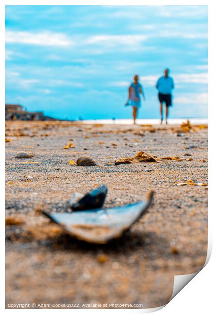 Taking a Stroll | Brancaster Beach | Norfolk Print by Adam Cooke