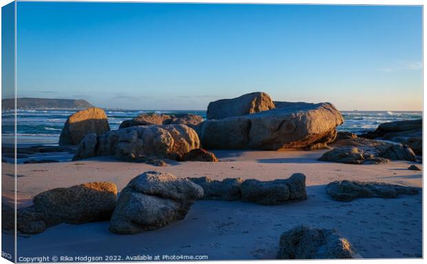 Rocks on Noordhoek beach, Cape Town  Canvas Print by Rika Hodgson