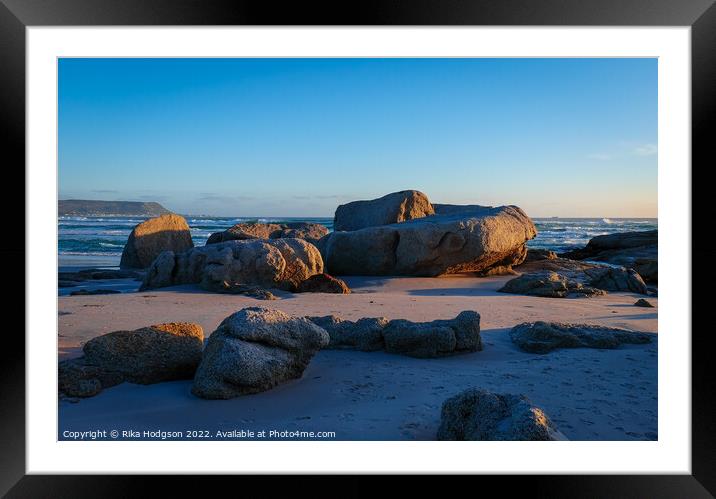 Rocks on Noordhoek beach, Cape Town  Framed Mounted Print by Rika Hodgson