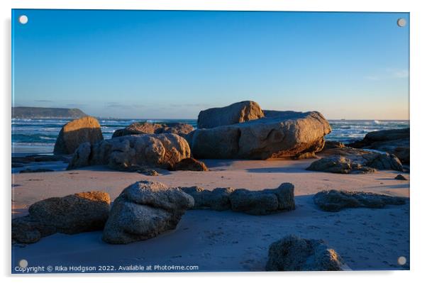 Rocks on Noordhoek beach, Cape Town  Acrylic by Rika Hodgson