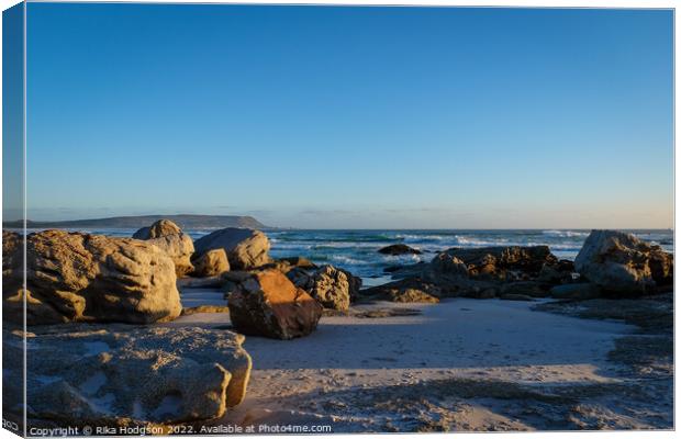 Ocean and Rocks, Noordhoek, Cape Town,SA Canvas Print by Rika Hodgson