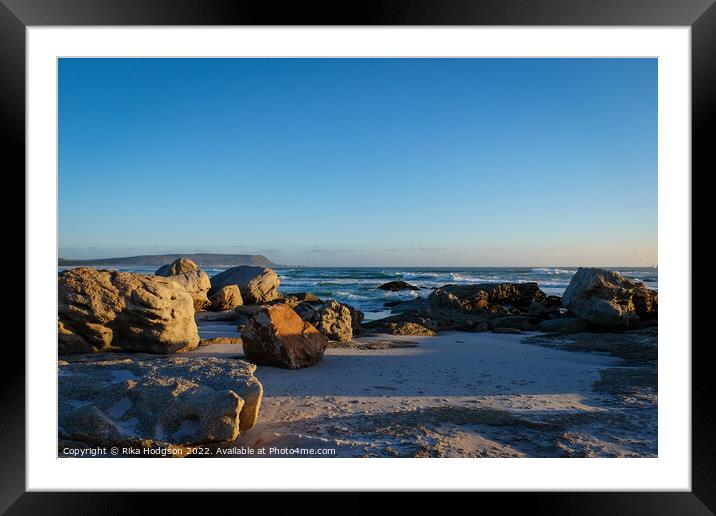 Ocean and Rocks, Noordhoek, Cape Town,SA Framed Mounted Print by Rika Hodgson