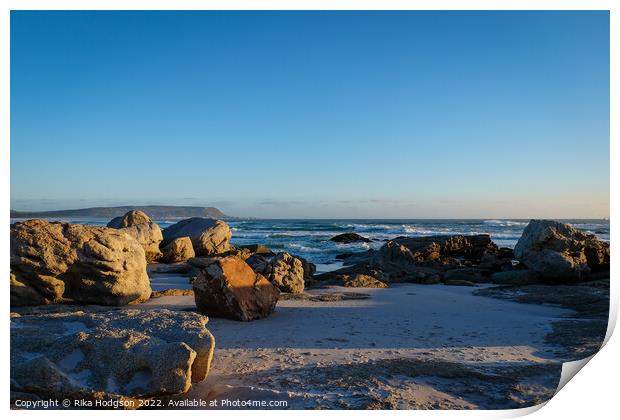 Ocean and Rocks, Noordhoek, Cape Town,SA Print by Rika Hodgson
