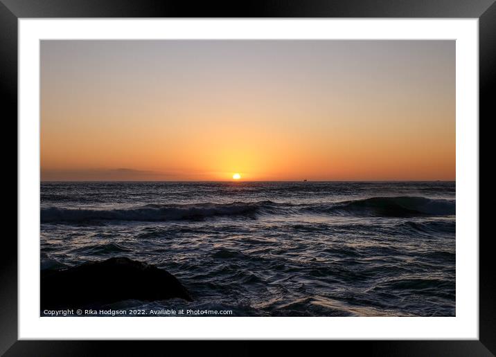 Golden sunset, Noordhoek Beach, Cape Town  Framed Mounted Print by Rika Hodgson