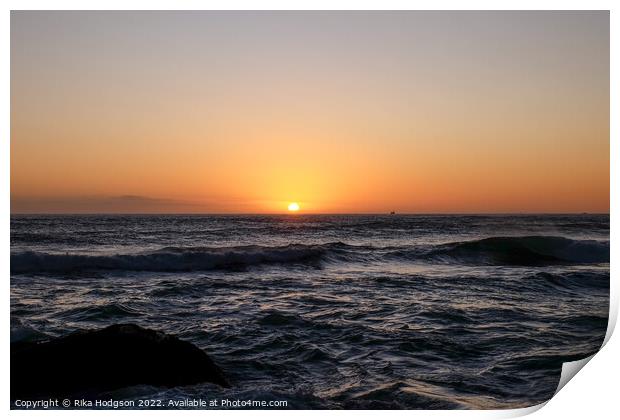 Golden sunset, Noordhoek Beach, Cape Town  Print by Rika Hodgson