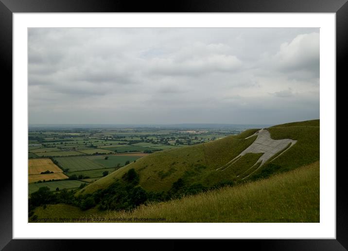 The Westbury white horse Framed Mounted Print by Peter Wiseman