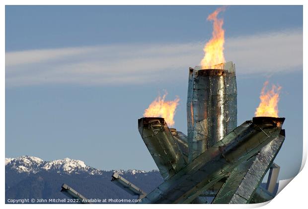 Olympic Cauldron Vancouver 2010 Winter Games Print by John Mitchell