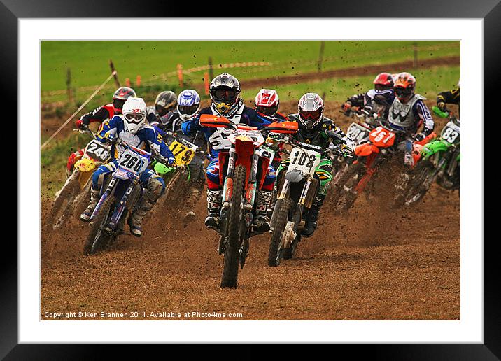 Motocross Bike race Framed Mounted Print by Oxon Images