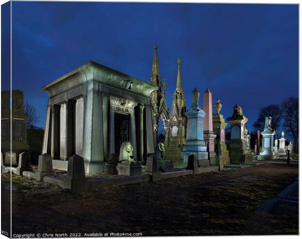 Wool Barons tombs at Undercliffe Cemetery. Canvas Print by Chris North