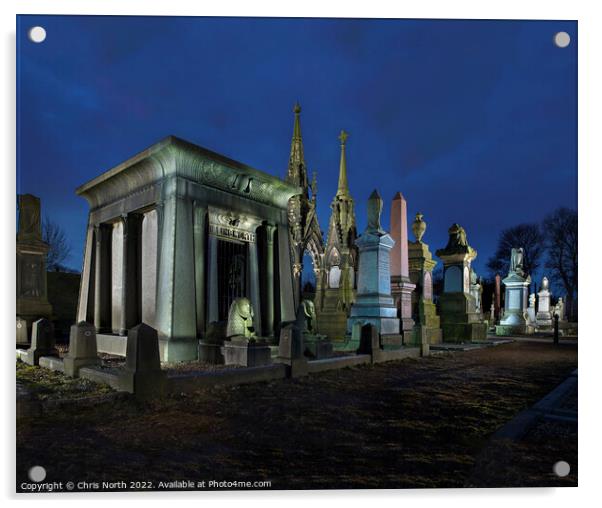 Wool Barons tombs at Undercliffe Cemetery. Acrylic by Chris North