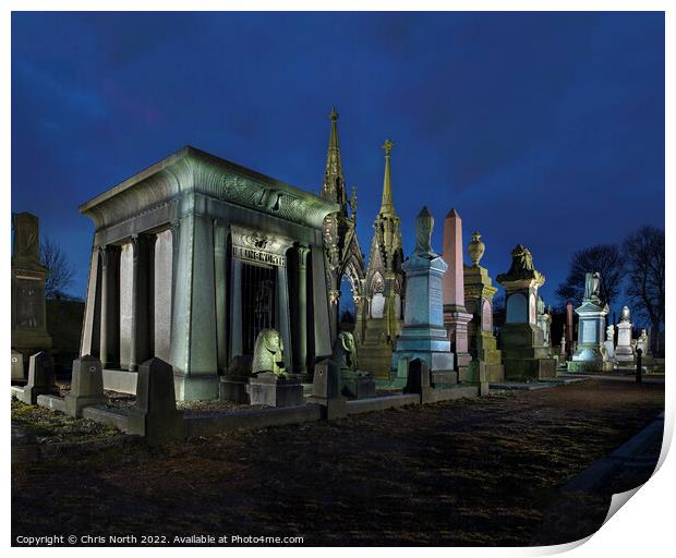 Wool Barons tombs at Undercliffe Cemetery. Print by Chris North