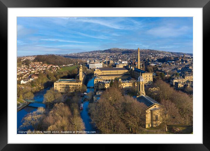 Titus Salt's Village at Saltaire Framed Mounted Print by Chris North