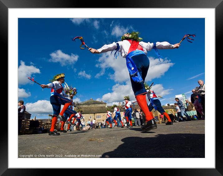 Morris dancers at Masham. Framed Mounted Print by Chris North