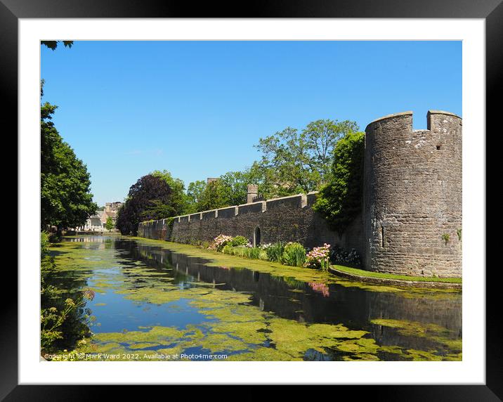 Wells Bishops's Palace Moat. Framed Mounted Print by Mark Ward