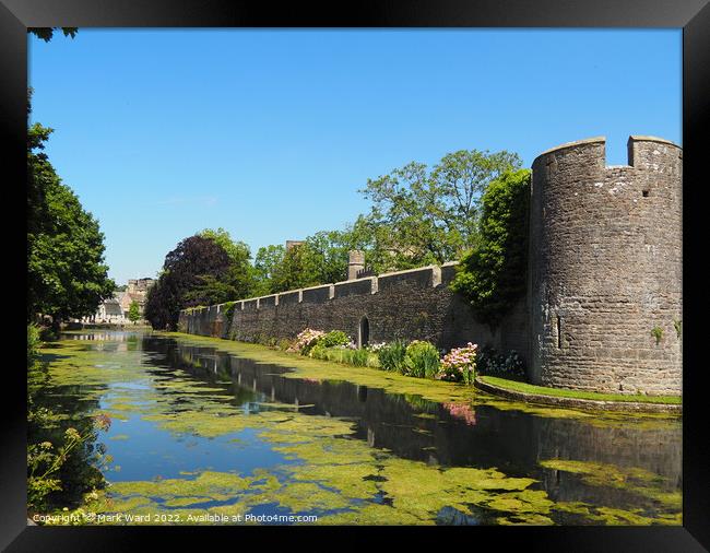 Wells Bishops's Palace Moat. Framed Print by Mark Ward