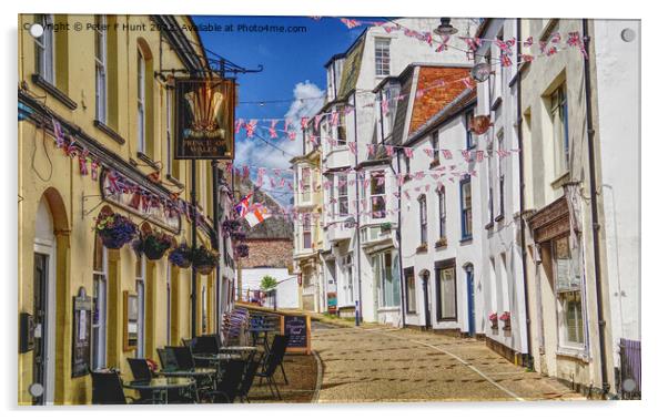 The Oldest Street In Ilfracombe Acrylic by Peter F Hunt