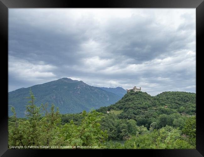 Cloudy Sky Over The Castle Framed Print by Fabrizio Malisan