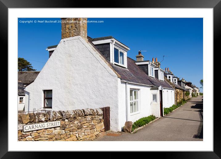 Scottish cottages in Dornoch Scotland Framed Mounted Print by Pearl Bucknall