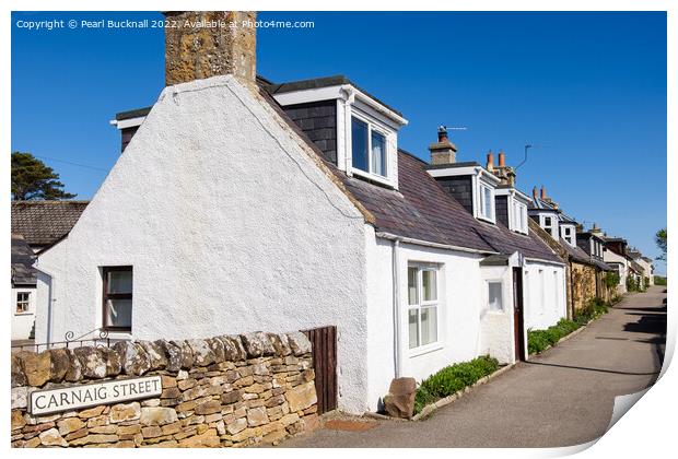 Scottish cottages in Dornoch Scotland Print by Pearl Bucknall