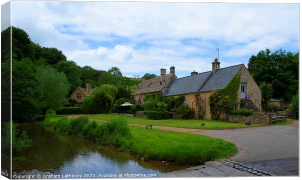 Upper Slaughter - Cotswolds Canvas Print by Graham Lathbury