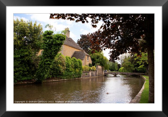 Bourton on the water Framed Mounted Print by Graham Lathbury