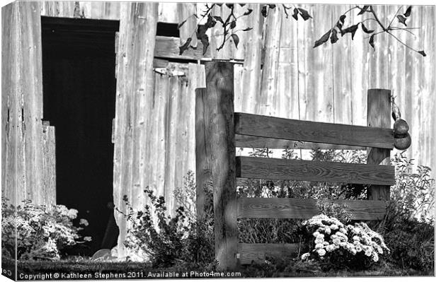 Side Entrance in Black &White Canvas Print by Kathleen Stephens