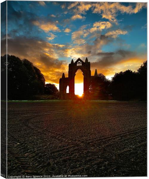 Sunset over the Priory  Canvas Print by Rory Spence