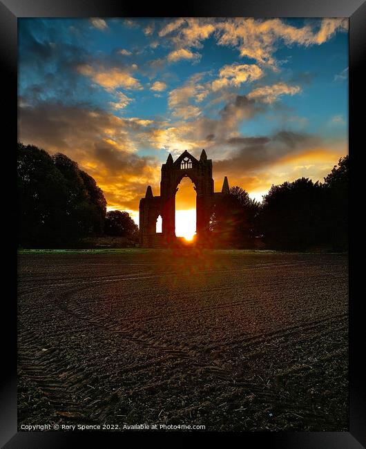 Sunset over the Priory  Framed Print by Rory Spence