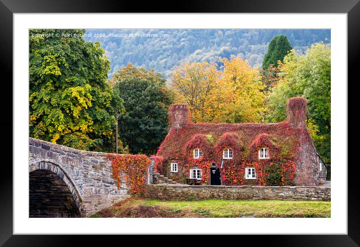 Llanrwst Cottage Tearooms in Autumn Conwy Valley Framed Mounted Print by Pearl Bucknall