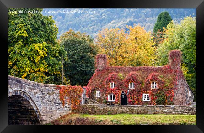 Llanrwst Cottage Tearooms in Autumn Conwy Valley Framed Print by Pearl Bucknall