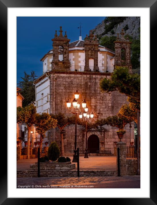 Grazalema Town at dusk. Framed Mounted Print by Chris North