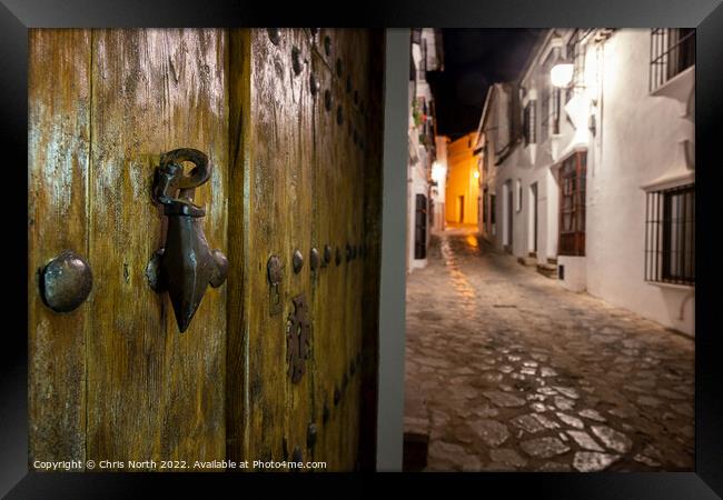 Rustic Spanish door. Framed Print by Chris North