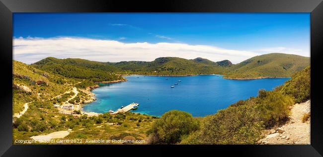 Panoramic of the Port of Cabrera - CR2204-7335-GLA Framed Print by Jordi Carrio