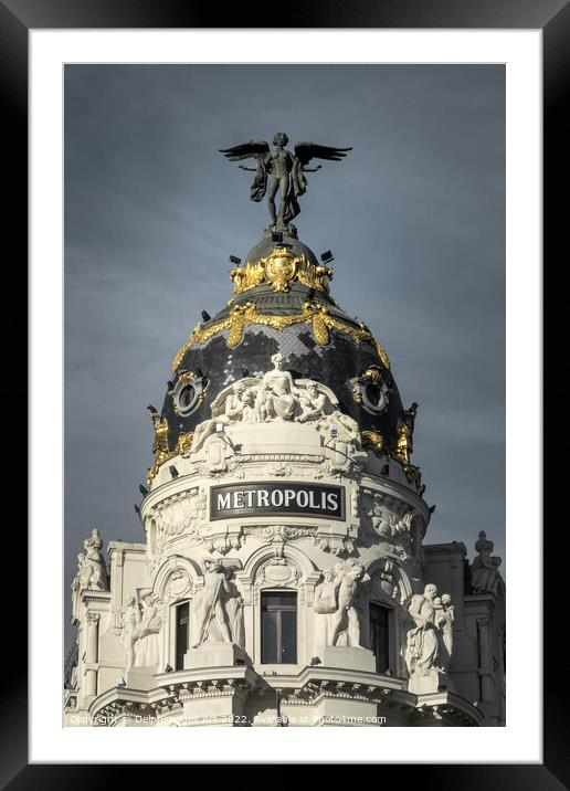 Madrid architecture landmark, Metropolis building Framed Mounted Print by Delphimages Art