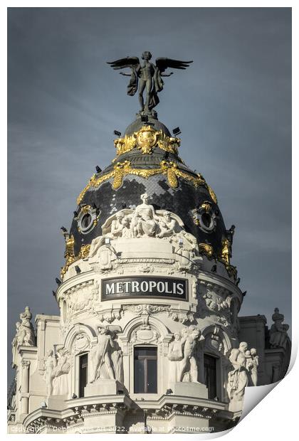 Madrid architecture landmark, Metropolis building Print by Delphimages Art