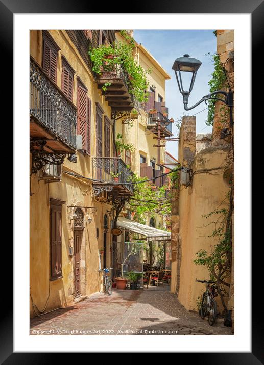 Crete, Greece. Old town of Chania Framed Mounted Print by Delphimages Art