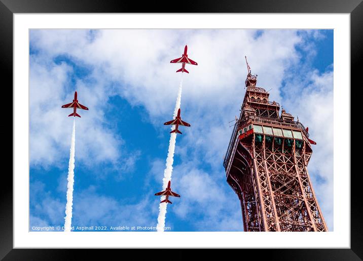 Red Arrows in Blackpool Framed Mounted Print by David Aspinall
