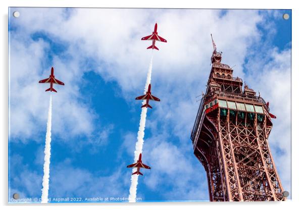 Red Arrows in Blackpool Acrylic by David Aspinall