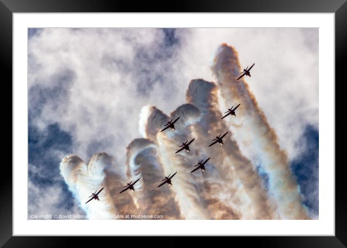 Red Arrows - Smoke On! Framed Mounted Print by David Aspinall