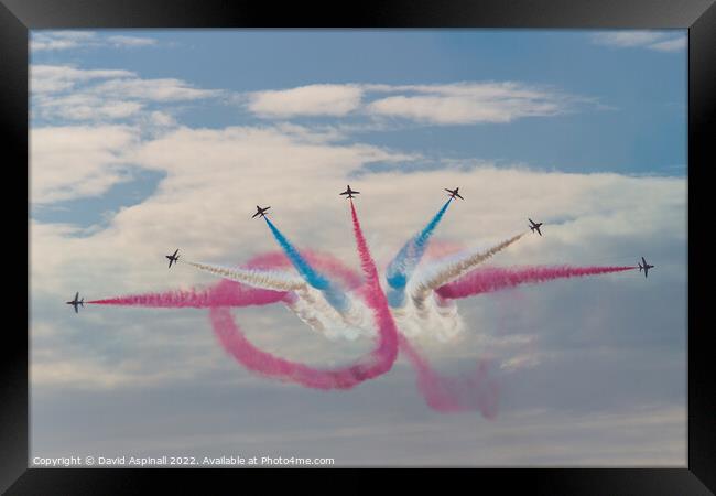 Red Arrows Red, White and Blue Framed Print by David Aspinall
