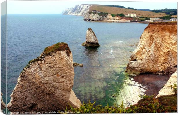 Freshwater Bay, Isle of Wight. Canvas Print by john hill