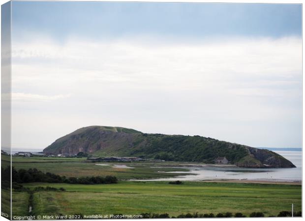 Brean Down seen from Uphill in North Somerset. Canvas Print by Mark Ward