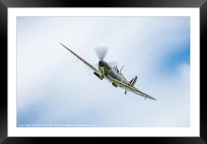 Battle of Britain Memorial flight Spitfire  Framed Mounted Print by Brett Pearson